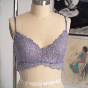Gilligan OMalley Floral Lace Bralette Bra Blue
